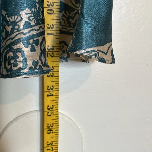 Zara Paisley Slip Dress in Ice Blue and Off-White, size XS - Picture 3 of 6